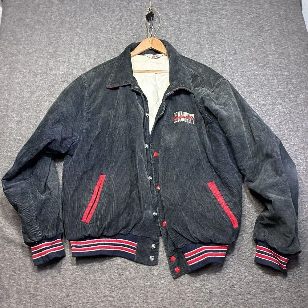 Vintage Rennoc USA Corduroy Quilt Lined Bomber Mens XXL‎ 2XL Distressed 80s 90s